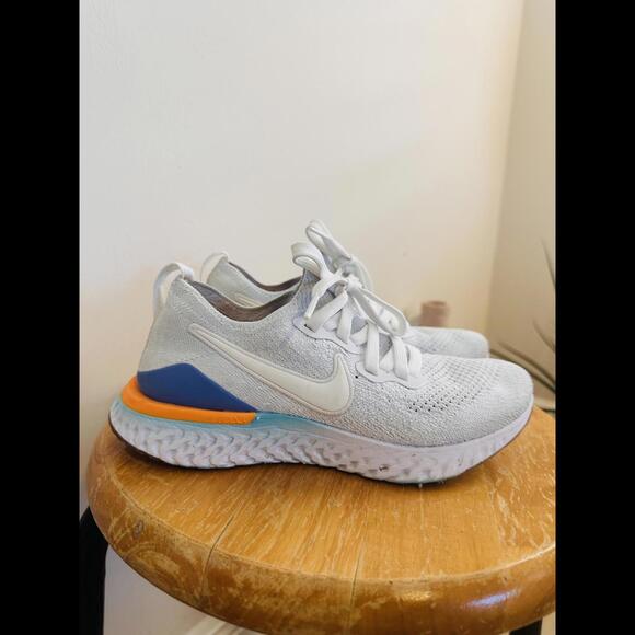Size 6 - Nike Epic React Flyknit 2 White Jade Ember - Picture 1 of 9